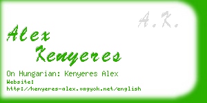 alex kenyeres business card